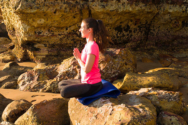 Yoga pose - seated prayer